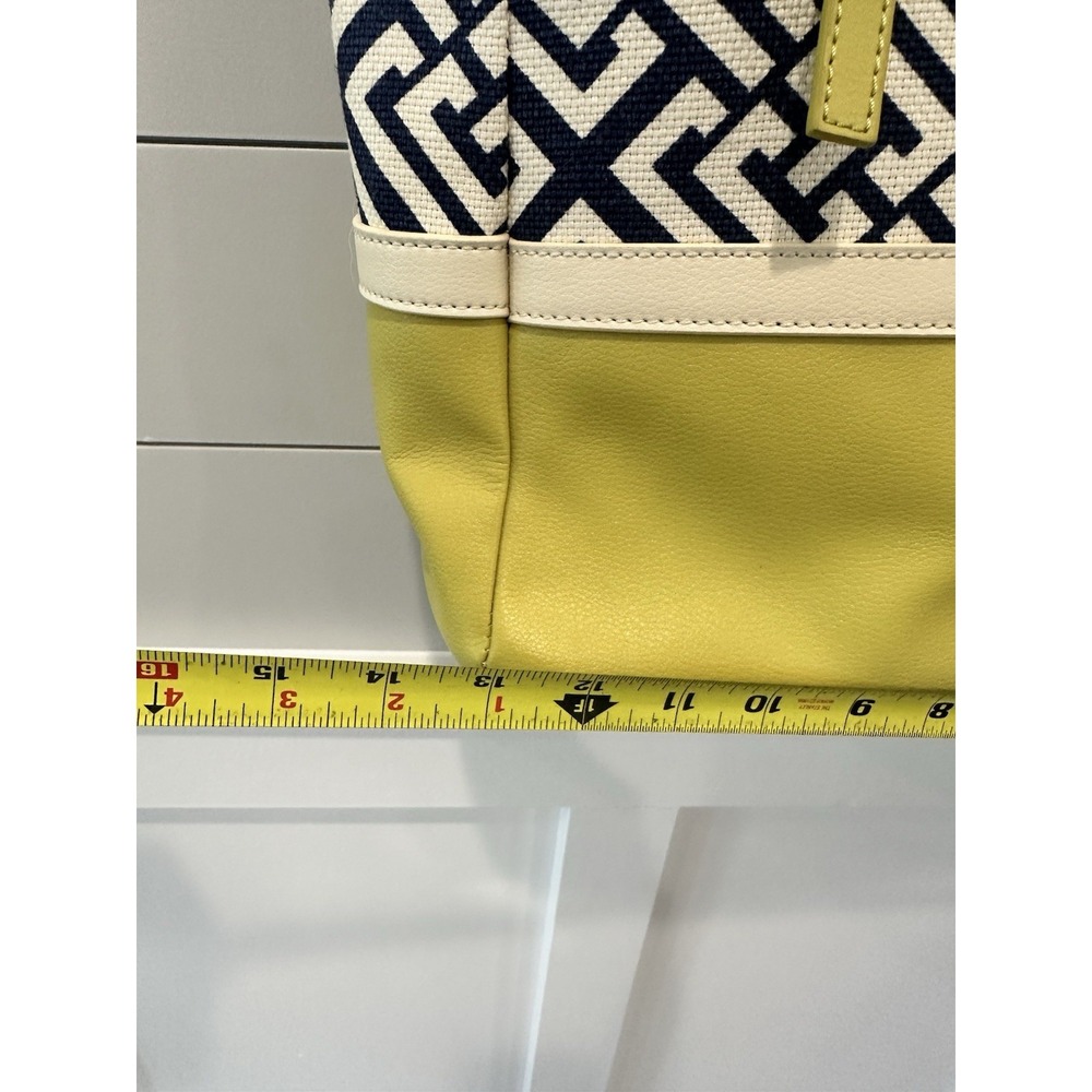 Spartina 449 Daufuskie Island Tote Handbag Linen/Leather Lime Green & Orange - Picture 11 of 15